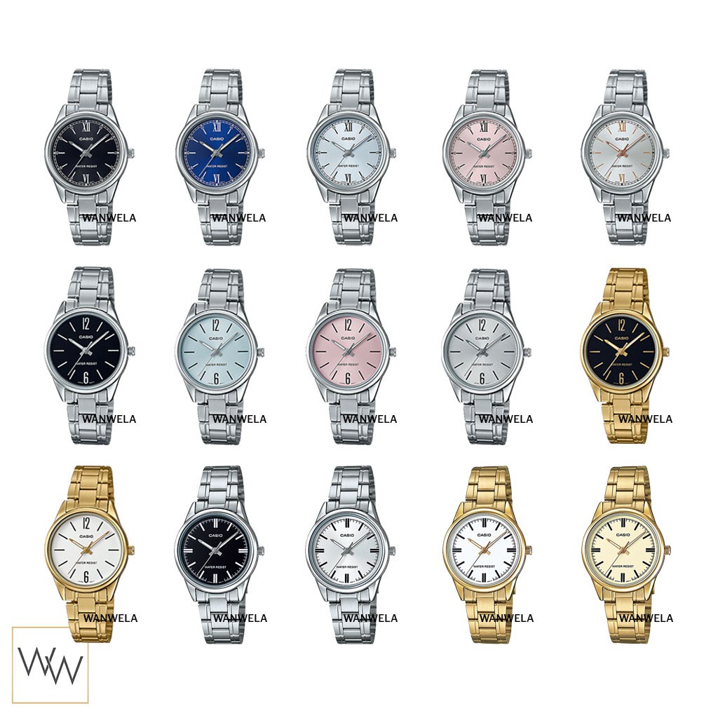 นาฬิกาผู้หญิง นาฬิกาคู่ [ใส่โค้ดลดเพิ่ม]ของแท้ นาฬิกาข้อมือ Casio ผู้หญิง รุ่น LTP-V005 สายสแตนเลส