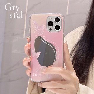 เคสโทรศัพท์มือถือ tpu กันกระแทกสี่มุม พร้อมกระจก สําหรับ iPhone 13 13pro 13prm iPhone 11 7Plus 8Plus Xr XS 13 12 Pro Max