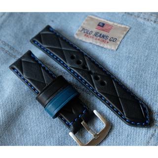 สายนาฬิกาหนังรุ่น C R O S S  II  Leather Hand craft  watch strap 20 mm 22 mm