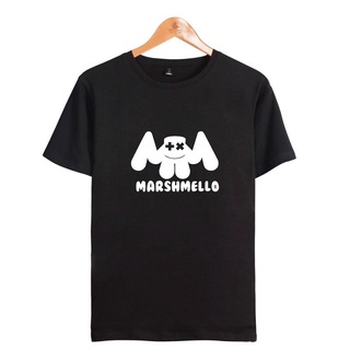 DJ Marshmello เสื้อยืดแขนสั้น ผ้าฝ้าย ทรงหลวม ขนาดใหญ่ สําหรับผู้ชาย และผู้หญิง 305ASize S-5XL