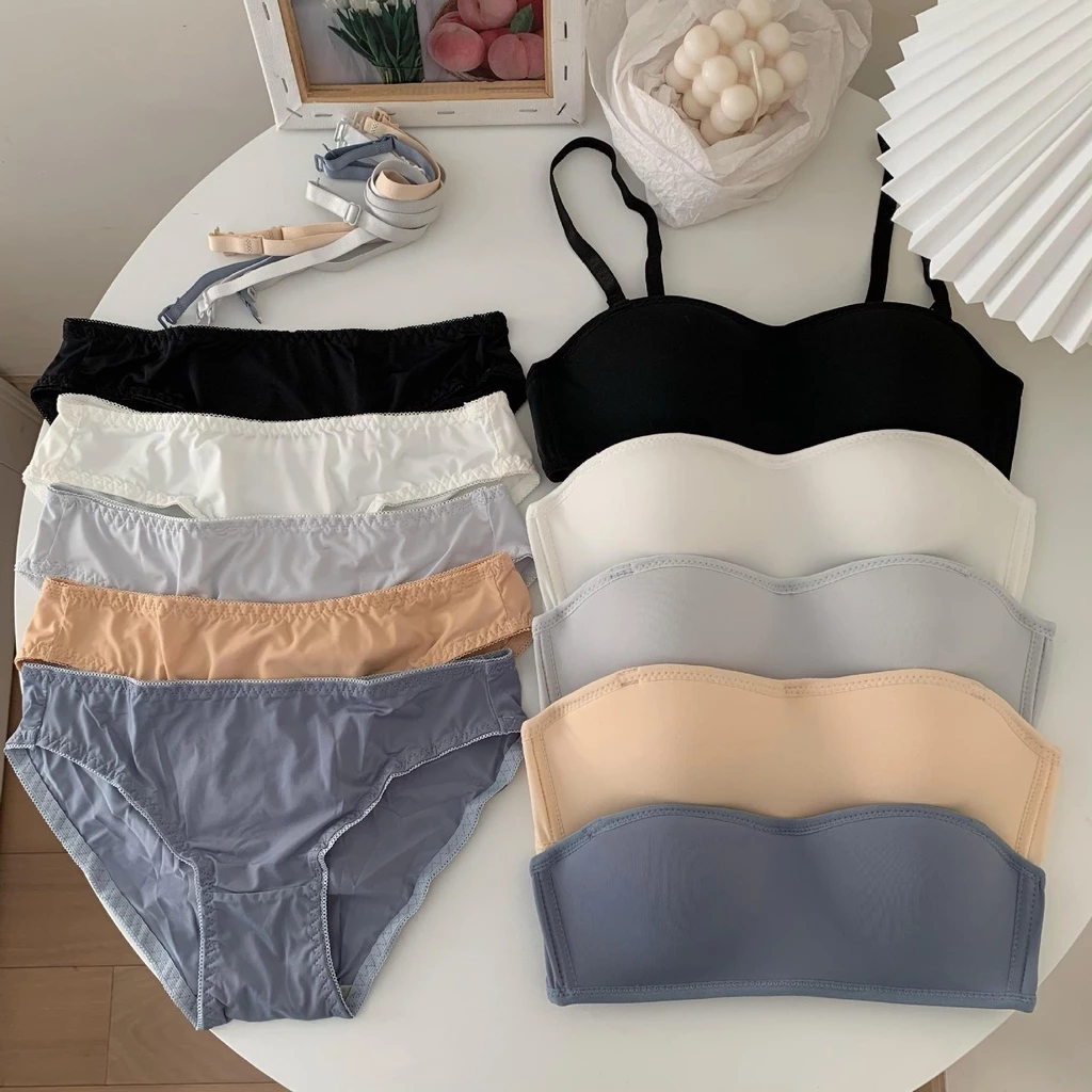 ส่งจากไทย1-2 วัน! เสื้อชั้นใน ไร้โครงถอดสายได้ บราเกาะอก ใส่ได้ 2 แบบ Bra มีซิลิโคนกันหลุด