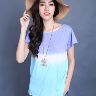 เสื้อมัดย้อม แต่งกระเป๋า no.106/purple-blue มีโค้ดส่วนลด