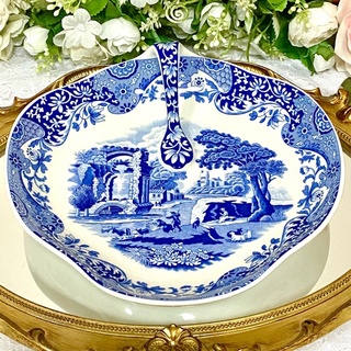 Spode Blue Italian Handled Tray จานเสิร์ฟ ถาดเสิร์ฟ