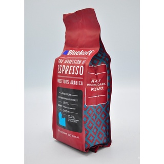 Bluekoff เมล็ดกาแฟอาราบิก้า100% คั่วกลางค่อนเข้ม (250g) A4.5 ReFz