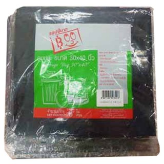 ว๊าว🍟 แฮปปี้บาท ถุงขยะ สีดำ 30x40 นิ้ว แพ็ค 6 Happy Bath Garbage Bag Black Color 30X40 Inch Pack 6