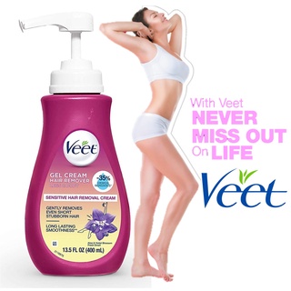 VEET GEL CREAM HAIR REMOVER LEGS&amp;BODY SENSITIVE HAIR REMOVAL CREAM 400ml เจลกำจัดขนบริเวณร่างกายสูตรอ่อนโยน