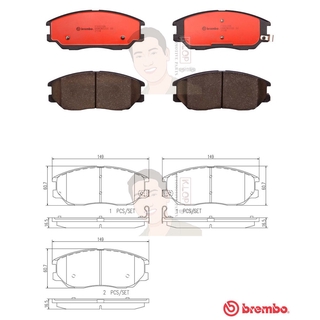 P30 028C ผ้าเบรก F (แท้ BREMBO รุ่น Ceramic) Ssangyong สตาวิค 2.0 2.7 3.2 ปี2005