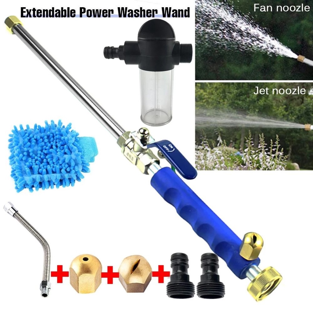 Home Water Jet Extendable Glass Hose Nozzle Car Wash Window High