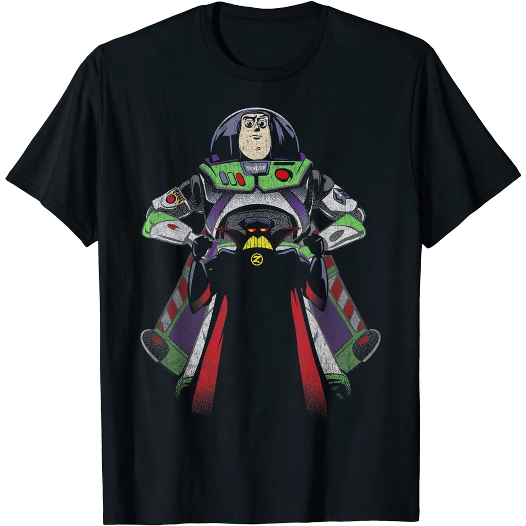 Toy Story Buzz VS Zurg เสื้อยืด – Vintage 90s Retro เสื้อสําหรับผู้ชายและผู้หญิง Unisex Cotton Combe