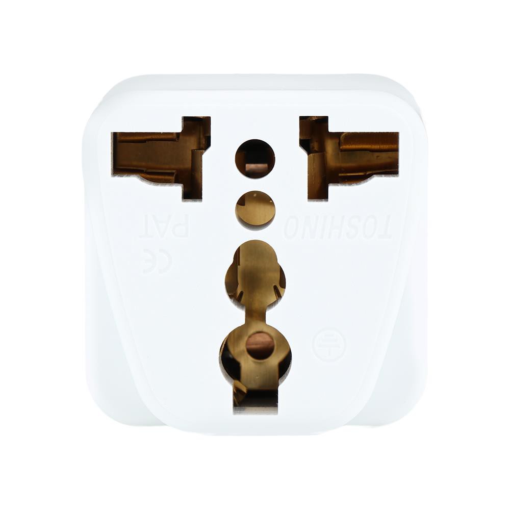 ปลั๊ก  ปลั๊กไฟ  อแดปเตอร์ปลั๊กแปลงขา 3 ขา TOSHINO UNIVERSAL PS-18AU สีขาว3 PIN ADAPTER TOSHINO UNIVE