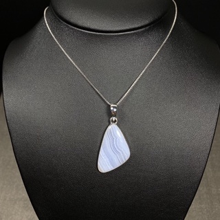 จี้หินเงินแท้ บลูเลซ อาเกต (Blue Lace Agate Pendant with 925 Silver)