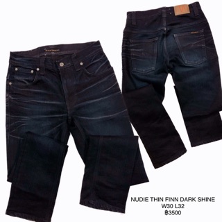 NUDIE แท้ 👖THIN FINN DARK SHINE👖