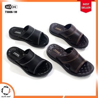 ADDA รุ่น 73806-M1 รองเท้าแตะผู้ชายแบบสวม พื้นหนัง เพื่อสุขภาพ พื้นนุ่ม ใส่สบาย