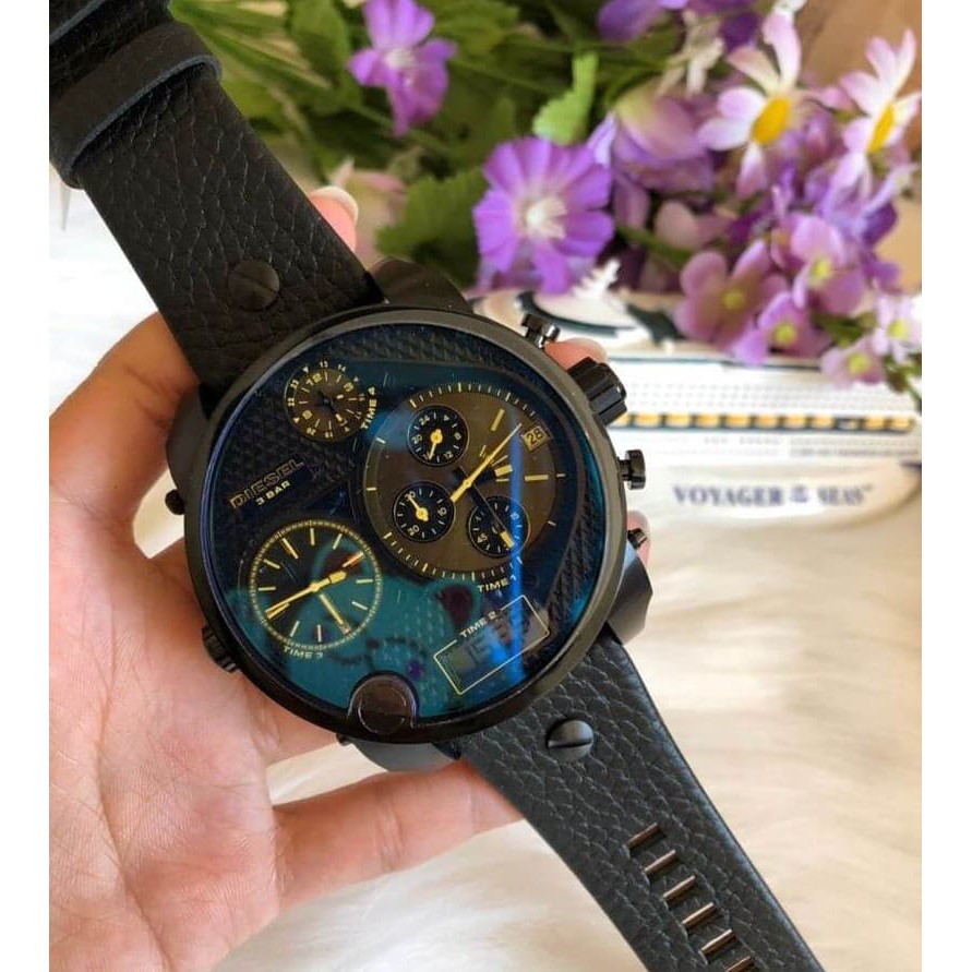 พร้อมส่ง นาฬิกาข้อมือผู้ชาย DIESEL SBA Chronograph Blue/Black Dial Analog Digital Men's Watch DZ7127