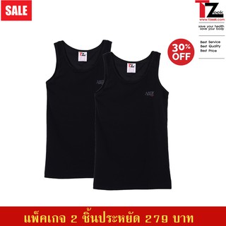 เสื้อกล้ามทอมทีซีค TZ89S Contton 2 step (สีดำ/คอกลม)แพ็คคู่สุดประหยัด