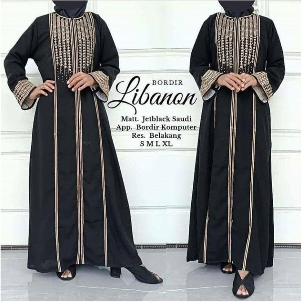 Lebanon Abaya Jetblack วัสดุ Busui