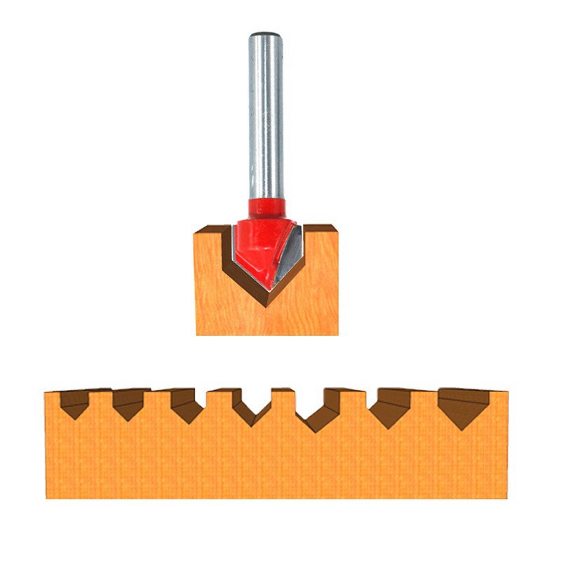 ใหม่ 4 ชิ้น 1 4 นิ้ว Shank V Groove Router Bit สําหรับใช้ในการตัดไม้ ...