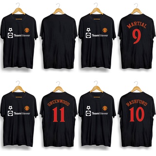 แมนเชสเตอร์ยูไนเต็ด เอฟซี เสื้อยืดคอกลม พิมพ์ลาย Martial Rashford Greenwood สีดํา สีขาว สําหรับผู้ชาย และผู้หญิง