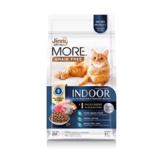 Jinny More Grain free 400 g  Cat Food จินนี่ มอร์ อาหารแมวโต indoor formula