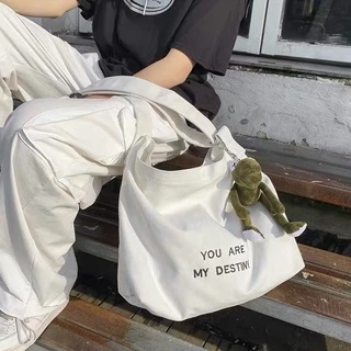 (มีส่งด่วน) ifashionbag(IF1754) กระเป๋าผ้าสะพายข้าง YOU ARE MY DESTINY(มีเข็มกลัดแถมให้)