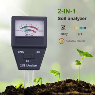 เครื่องวัดปุ๋ย 2 in 1  (NPK รวม) และ pH ในดิน Soil pH meter Tester**เครื่องนี้ ไม่ต้องใช้ถ่าน **