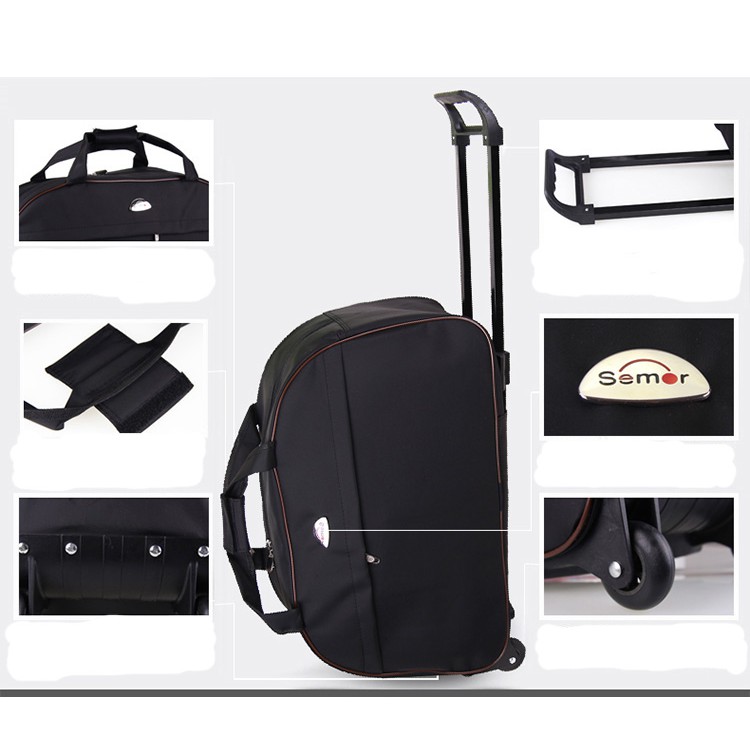 กระเป๋าเดินทาง 24 นิ้ว ล้อลากไซด์ใหญ่พิเศษกว่า 60 cm x 38 cm x 28 cm รุ่น PP08-01 (สีดำ) แถมฟรี..สายสะพายใหญ่
