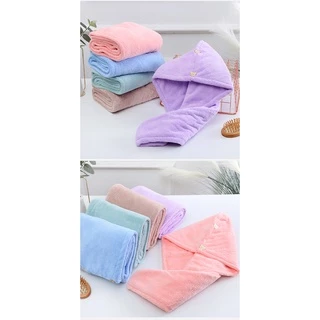 ผ้าเช็ดผม แห้งไว ผ้าคลุมผม ไมโครไฟเบอร์ ผ้าขนหนู ซับน้ำได้ดี หมวกคลุมผมแห้งเร็ว