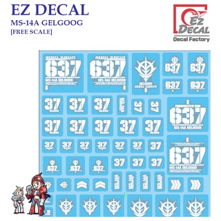 ดีคอลน้ำ [EZ DECAL] X08 MS-14A GELGOOG [MG SCALE] PRE-CUT WATER DECAL