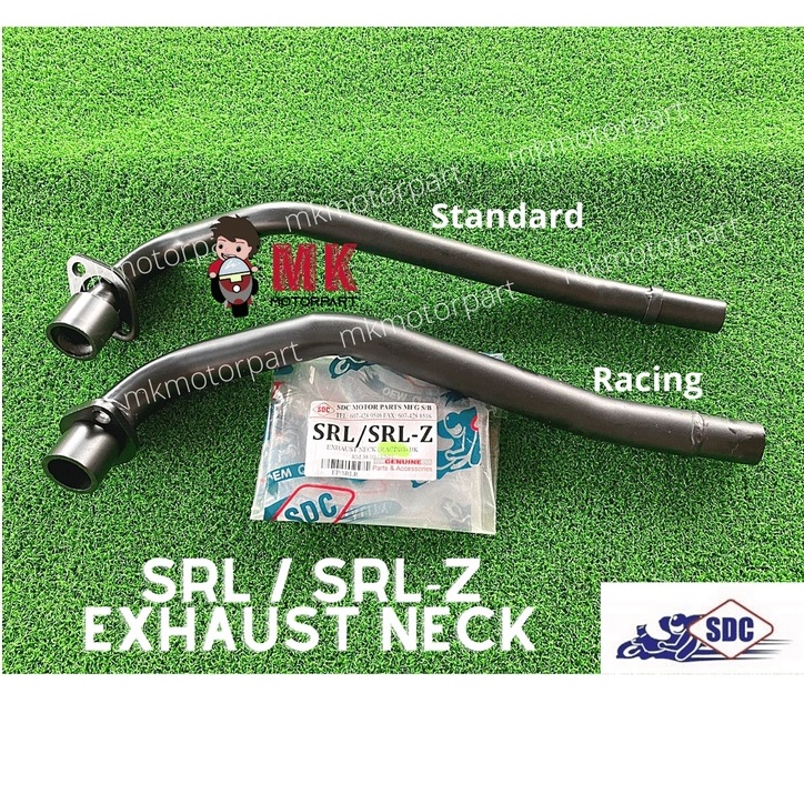 คอท่อไอเสีย Yamaha Lagenda SRL110 / SRL110z STANDARD 22mm / RACING 28mm ท่อท่อหน้าพร้อมขายึดสีดํา / 
