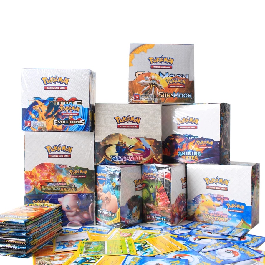 การ์ด 324 ชิ้น Sun & Moon GX Team Up พันธบัตรที่ไม่แตกหักระบุ Minds Evolutions Booster BoxTrading การ์ด