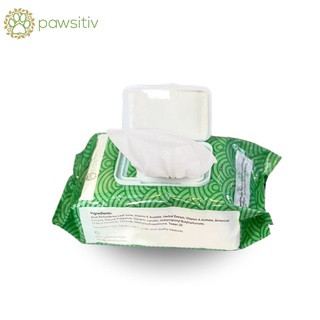 Pawsitiv pet grooming wipes ผ้าเปียกเช็ดทำความสะอาดสำหรับสัตว์เลี้ยง