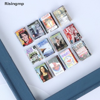 (Risingmp) หนังสือการ์ตูนจิ๋ว สําหรับตกแต่งตุ๊กตา 12 ชิ้นต่อชุด