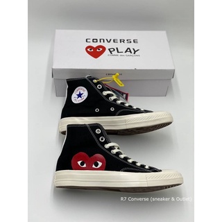 Chuck Taylor®  COMME DES GARÇONS PLAY หุ้มข้อ[สีดำ,สีขาว] สินค้าพร้อมกล่องป้ายแท็ก