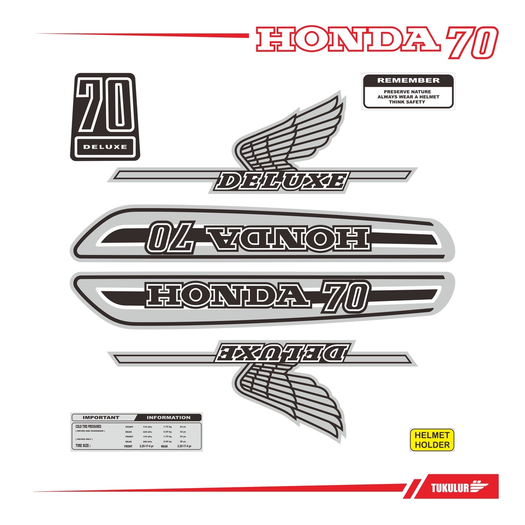 สติกเกอร์ แบบมาตรฐาน สไตล์คลาสสิก สําหรับ Honda C70