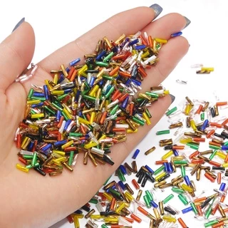 300ชิ้น2x6มิลลิเมตร มุติคัลเลอร์ หลอดเกลียวลูกปัดแก้วข้าวลูกปัดสําหรับเครื่องประดับ ทําเอง ทําต่างหูสร้อยข้อมือ