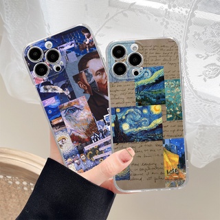 เคสโทรศัพท์มือถือแบบนิ่ม TPU ลาย Van Gogh Starry Sky สําหรับ iPhone 14 13 12 11 Promax 14Plus mini X XS XR XSMAX 6 6s 5 5S 6plus 6splus 7 8 SE2020 7plus 8Plus QMZT