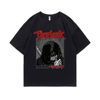 ใหม่ เสื้อยืดลําลอง ผ้าฝ้าย 100% แขนสั้น พิมพ์ลายการ์ตูนกราฟฟิค Berserk Guts สไตล์ญี่ปุ่น ฮาราจูกุ สตรีท แฟชั่นสําหรับผู