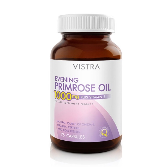 VISTRA Evening Primrose Oil 1000mg Plus Vitamin E 75แคปซูล พร้อมส่ง!!