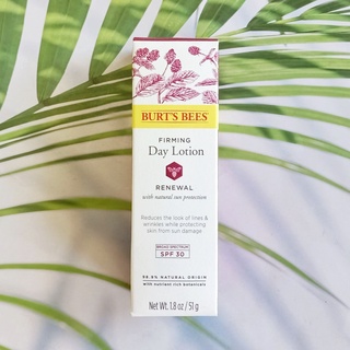 ผลิตภัณฑ์ดูแลผิวหน้า สำหรับกลางวัน ผสมกันแดด Firming Day Lotion Renewal SPF 30, 51g (Burts Bees®) ครีมบำรุงผิวหน้า