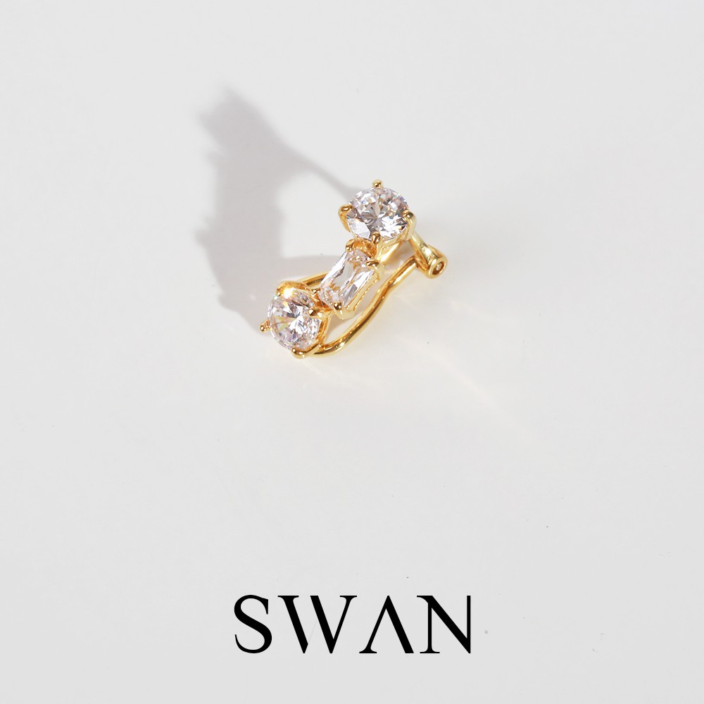 SWAN كاف أذن فضة Ava بزركون — صورة 3