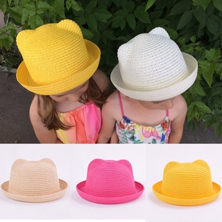 หมวกฟางหูน่ารักสําหรับเด็ก Bonnet Caps Caps