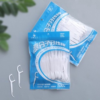 100 ชิ้น/เซ็ตฟัน Toothpicks Stick ทันตกรรม ไหมขัดฟัน Flosser Picks ฟันสะอาดดูแลช่องปาก 7.5cm COD