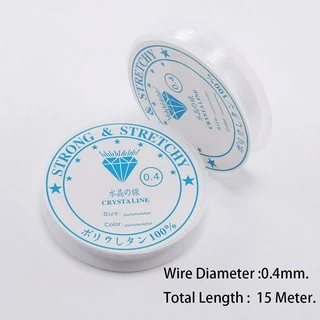 5-15m/ม้วน 0.4-1mm เอ็น เอ็นยืดใส เอ็นร้อยลูกปัด เชือกยืด ยางยืดทำสร้อยข้อมือ เครื่องประดับ DIY