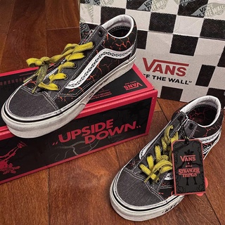 Stranger Things x Vans Co-brand รองเท้ากีฬาลําลอง ข้อสั้น เข้ากับทุกการแต่งกาย สไตล์เรโทร แฟชั่นคลาสสิก สําหรับผู้ชาย และผู้หญิง -1802