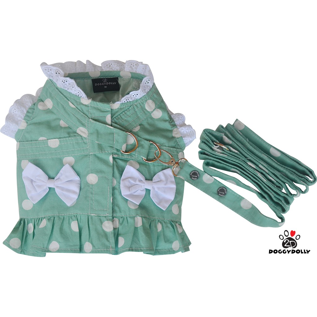 Pet clothes -Doggydolly ชุดเสื้อสายจูงรัดอก  แฟชั่นสัตว์เลี้ยง หมาแมว ขนาดไซส์ 1-9 โล -  DCL164