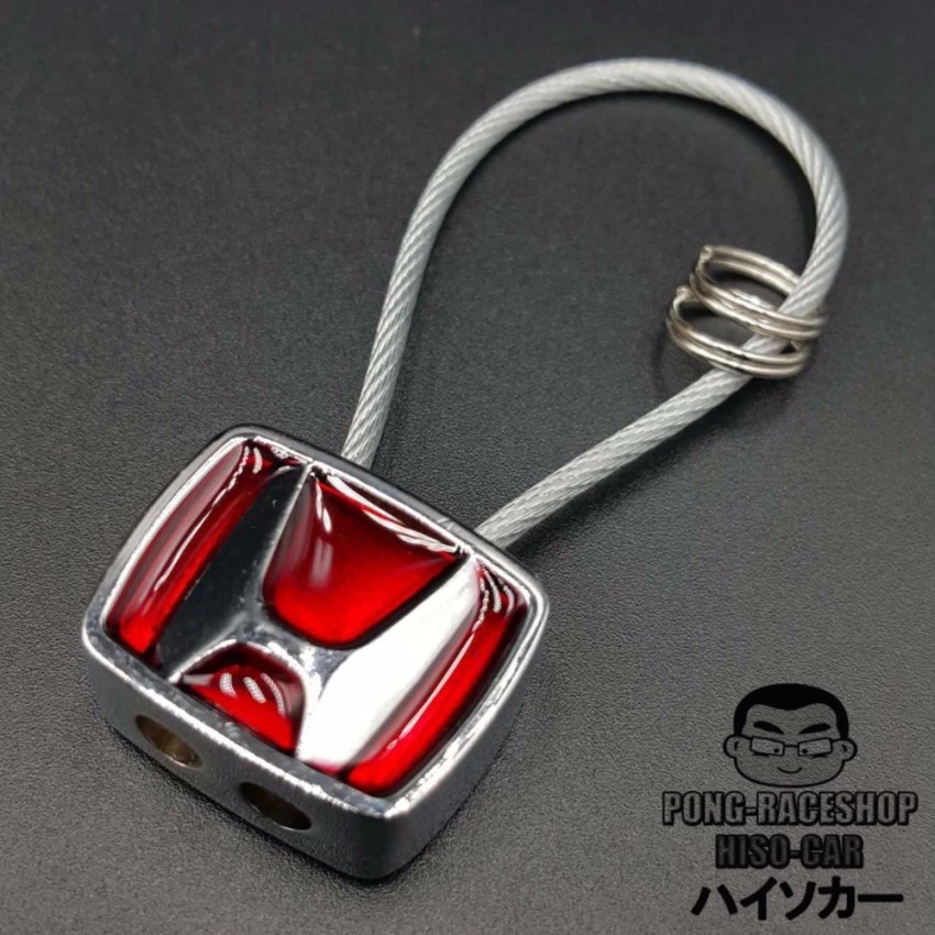 HISO-CAR VIP พวงกุญแจ กุญแจรถ พวงกุญแจรถ ทรงSLING ลาย ฮอนด้า HONDA RED