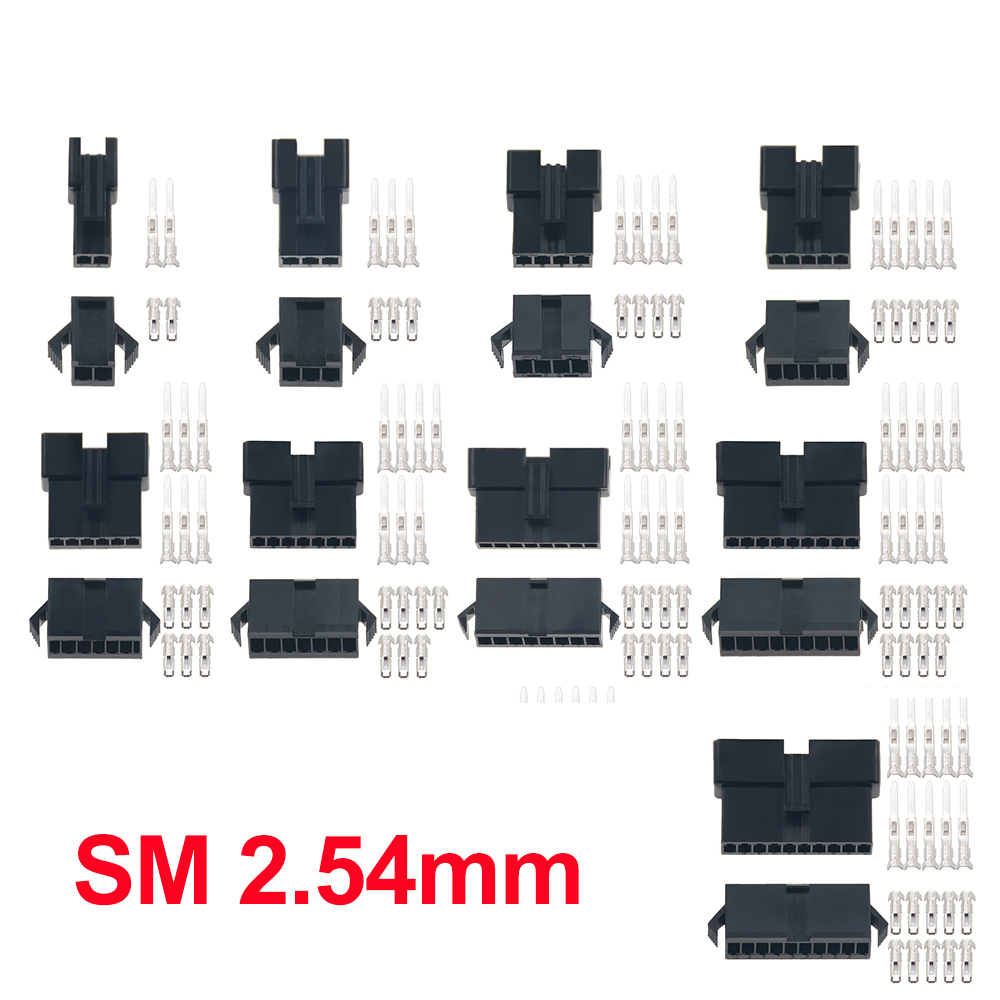 20 ชุด Sm2.54 Connectors 2/3/4/5/6/7/8/9/10/11/12 Pins 2.54 มม.หญิงและชายพร้อม Terminals Sm-2P Sm-2R