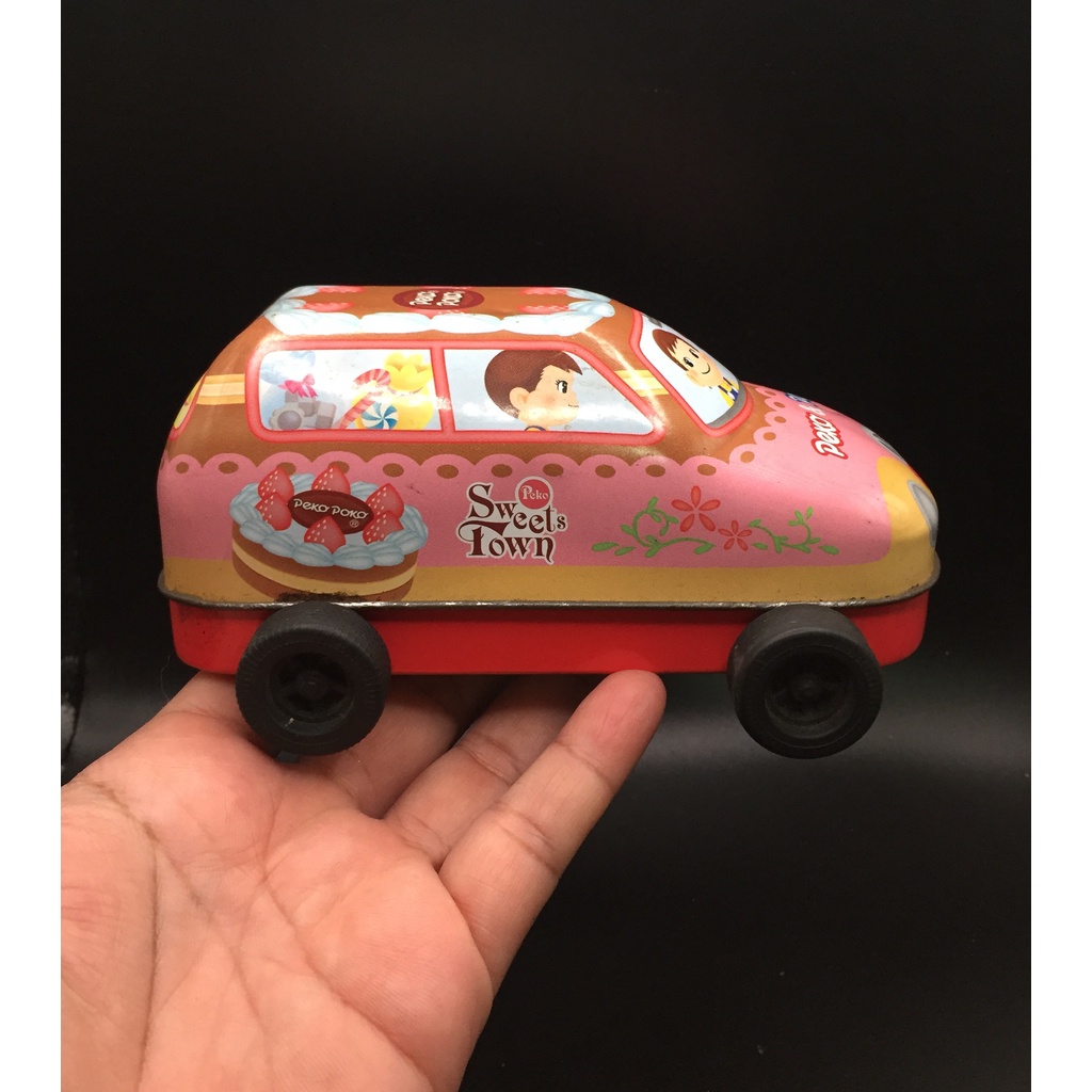 รถ ของเล่น สังกะสี   Vintage Japanese Peko & Poko Sweets Town Tin toy Car Japan import