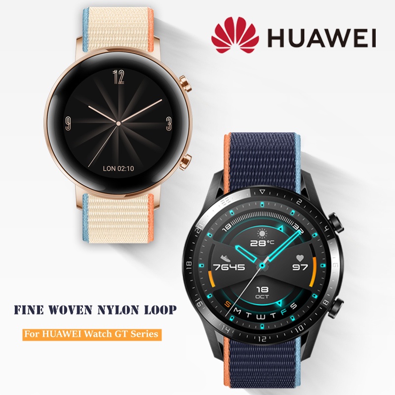 สายนาฬิกาข้อมือผ้าไนล่อนสําหรับ Huawei Watch Gt Gt2 Pro Gt 2E Gt2 Gt3 46มม. 42มม. 20มม. 22มม. 3/3Pro Gt
