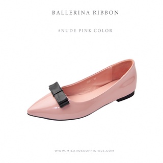 รองเท้าหนังแกะเคลือบแก้ว Ribbon Flats Collection808-1Size35-42